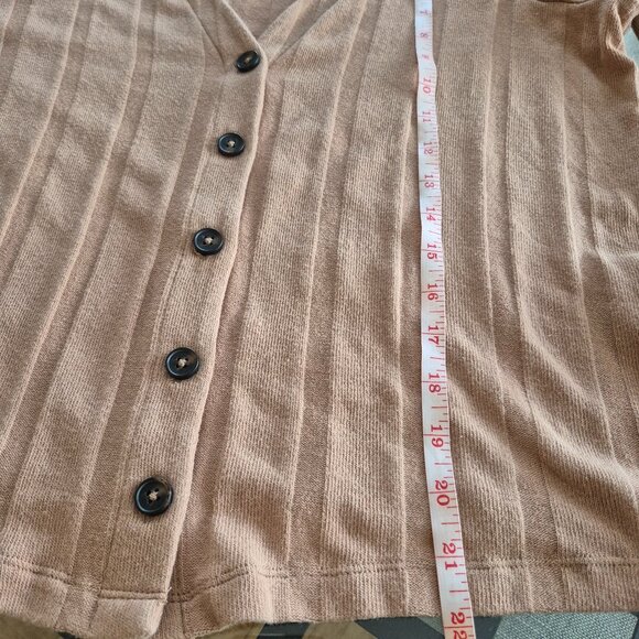 Madewell Ribbed Sweater-Knit Cardigan Faded Earth Tan Sz. Small - Picture 7 of 7